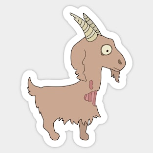 Zombie Goat Cartoon // Funny Halloween Zombie Sticker